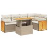 vidaXL Salon de jardin avec coussins 6 pcs beige r&eacute;sine tress&eacute;e