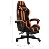 vidaXL Fauteuil de jeux vidéo et repose-pied Noir et orange Similicuir