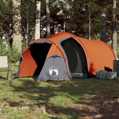 vidaXL Tente de camping tunnel 3 personnes orange imperméable