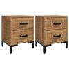 vidaXL Tables de chevet 2 pcs 36x30x45 cm Bois de pin massif