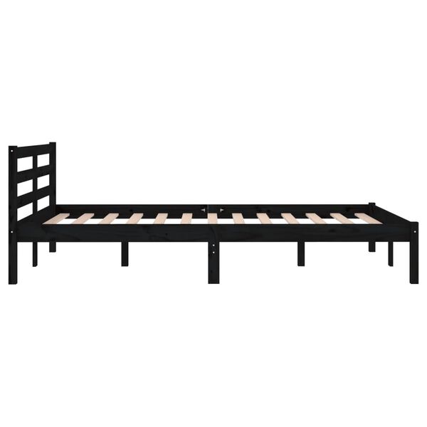 vidaXL Cadre de lit sans matelas bois de pin massif 120x200 cm noir