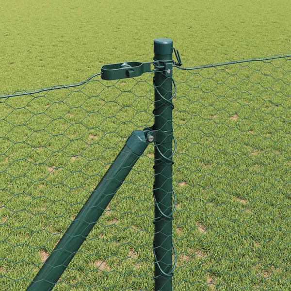vidaXL Poteau de cl&ocirc;ture. Vert 100 x 1 m (maille de 25 mm)
