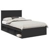 vidaXL Cadre de lit avec tiroir Noir 135 x 190 cm Bois de pin massif