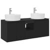 vidaXL Ensemble d'armoire de salle de bain 3 pc Noir