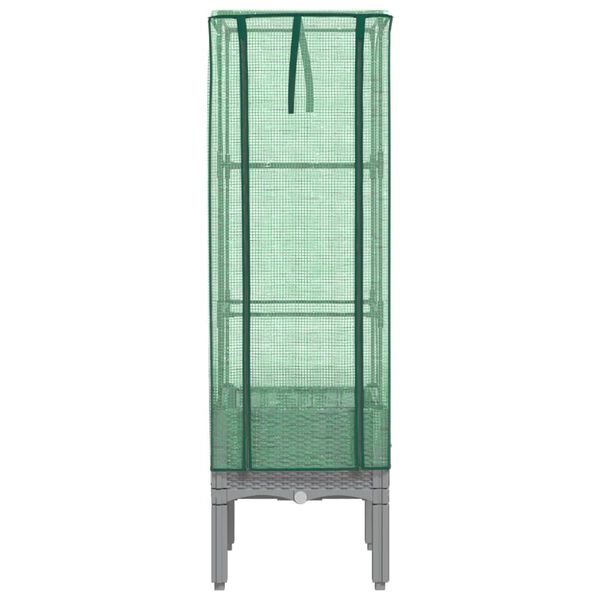 vidaXL Jardini&egrave;re sur&eacute;lev&eacute;e avec housse aspect rotin 40x40x140 cm