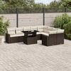 vidaXL Salon de jardin 10 pcs avec coussins marron r&eacute;sine tress&eacute;e