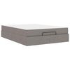 vidaXL Cadre de lit avec matelas avec matelas 2 pcs Taupe tissu
