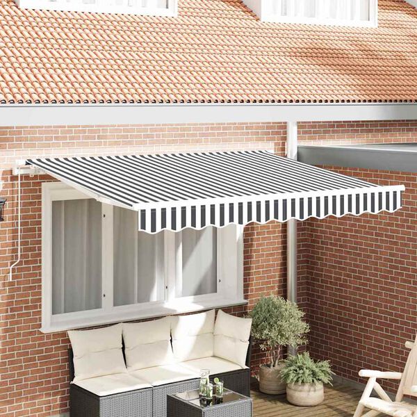 vidaXL Toile de rechange pour auvent Anthracite et blanc 235 x 195 cm