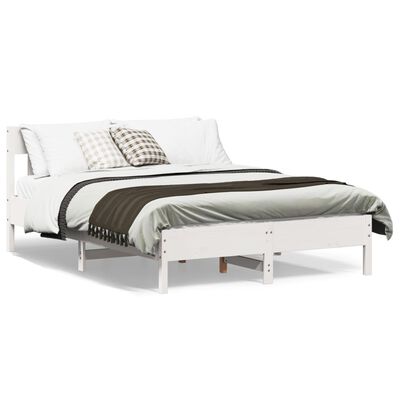 vidaXL Cadre de lit sans matelas blanc 120x190 cm bois de pin massif