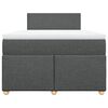 vidaXL Sommier &agrave; lattes de lit avec matelas gris fonc&eacute; 120x190cm tissu