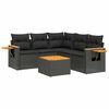 vidaXL Salon de jardin 6 pcs avec coussins noir r&eacute;sine tress&eacute;e