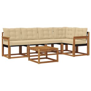 vidaXL Ensemble de canap&eacute;s d'ext&eacute;rieur 6 pc Naturel et Beige