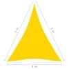 vidaXL Voile de parasol tissu oxford triangulaire 4x5x5 m jaune