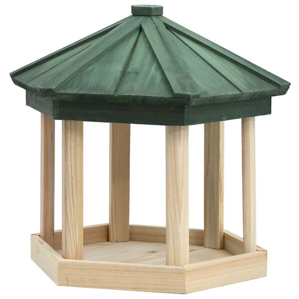 vidaXL Mangeoire &agrave; oiseaux Octogone Bois de sapin 33x30 cm