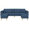 vidaXL Canap&eacute; avec coussin 3 pcs Bleu tissu