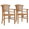 vidaXL Chaises de jardin lot de 2 Bois de teck solide