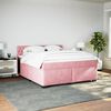 vidaXL Sommier &agrave; lattes de lit avec matelas Rose 180x200 cm Velours