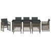 vidaXL Ensemble de salle &agrave; manger pour jardin 9 pcs Gris polyrotin