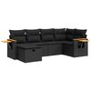 vidaXL Salon de jardin 6 pcs avec coussins noir r&eacute;sine tress&eacute;e
