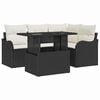 vidaXL Ensemble de canap&eacute; de jardin 5 pc Noir Poly Rattan