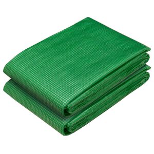 vidaXL B&acirc;che avec &oelig;illets 2 pi&egrave;ces Vert 3 x 5 m 260 gsm PE