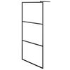 vidaXL Paroi de douche &agrave; l'italienne &agrave; verre ESG Noir 90x195 cm