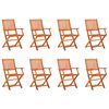 vidaXL Chaises de jardin pliables lot de 8 Bois d'eucalyptus massif