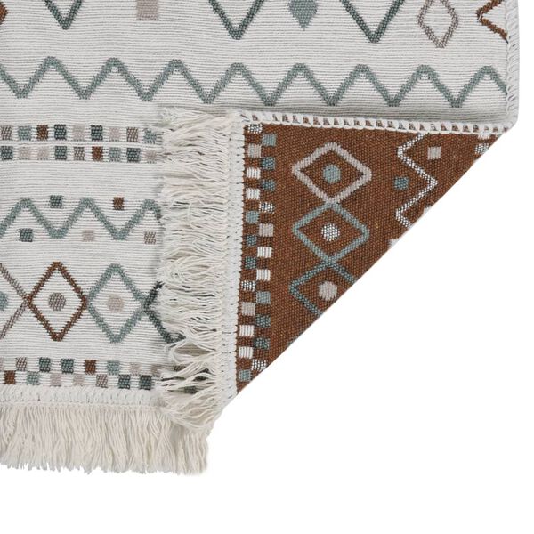 vidaXL Tapis Beige et bleu 100x300 cm Coton