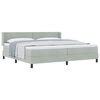 vidaXL Lit &agrave; ressorts avec matelas Gris clair 200 x 200 cm Velours