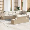 vidaXL Ensemble de canap&eacute; de jardin 9 pcs Beige et cr&egrave;me polyrotin