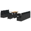 vidaXL Ensemble de canap&eacute; de jardin 10 pc 9-Nombre de places Noir