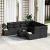 vidaXL Ensemble de canap&eacute; de jardin avec coussin 9 pcs Noir polyrotin