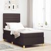 vidaXL Lit &agrave; ressort LED avec matelas Marron fonc&eacute; 100 x 200 cm tissu