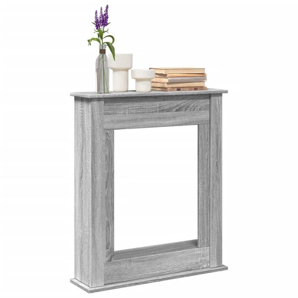 VidaXL Cadre de cheminée sonoma gris 75x20x87,5 cm bois d'ingénierie
