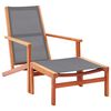 vidaXL Chaise de jardin et repose-pied Gris Eucalyptus et textil&egrave;ne