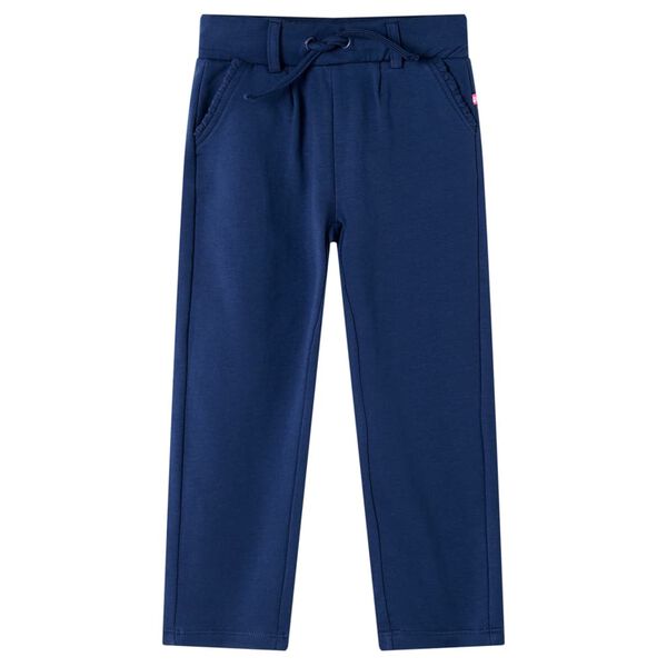 Pantalons pour enfants avec cordon de serrage bleu marine 104