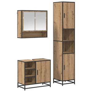 vidaXL Ensemble de mobilier de salle de bain 3 pc Ch&ecirc;ne artisanal