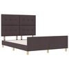 vidaXL Cadre de lit avec t&ecirc;te de lit Marron fonc&eacute; 160 x 200 cm tissu