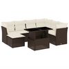 vidaXL Salon de jardin 8 pcs avec coussins marron r&eacute;sine tress&eacute;e