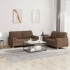 vidaXL Ensemble de canap&eacute;s 2 pcs avec coussins marron tissu