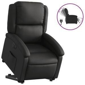 vidaXL Fauteuil inclinable &eacute;lectrique noir cuir v&eacute;ritable