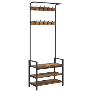 vidaXL Porte-manteau Bois ancien 75 x 34 x 184 cm Bois d'ing&eacute;nierie