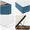vidaXL Lit avec rangement et matelas Bleu fonc&eacute; 140 x 200 cm Velours