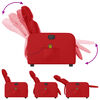 vidaXL Fauteuil de massage inclinable &eacute;lectrique rouge similicuir