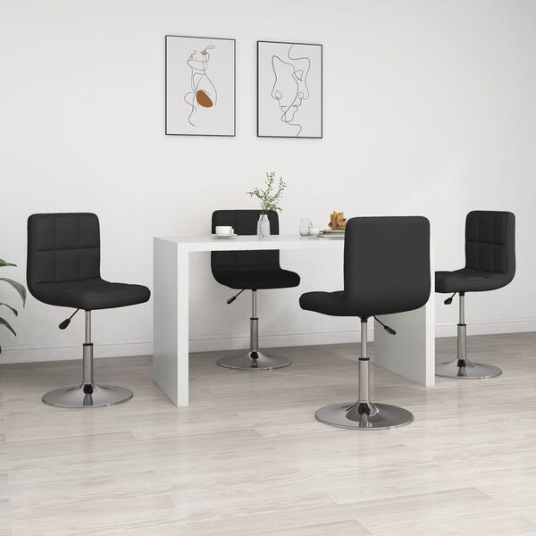 vidaXL Chaises &agrave; manger lot de 4 noir similicuir