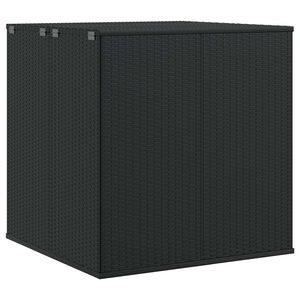 vidaXL Bo&icirc;te &agrave; coussins de jardin R&eacute;sine tress&eacute;e 100x97,5x104 cm Noir