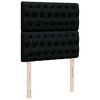 vidaXL Cadre de lit ottoman avec matelas noir 100x200cm tissu