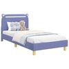 vidaXL Cadre de lit pour enfants avec t&ecirc;te de lit Bleu denim Tissu