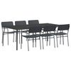 vidaXL Ensemble de salle &agrave; manger 7 pc Anthracite 200 x 100 x 72 cm