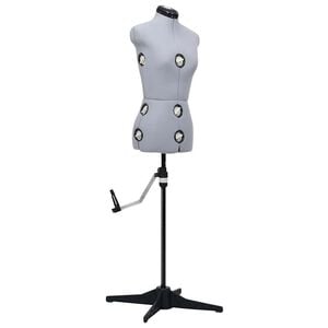 vidaXL Mannequin de robe ajustable pour femme Gris S Taille 33-40